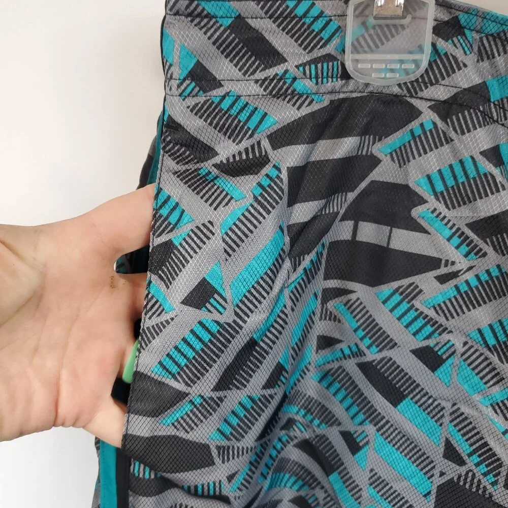Nike Mens Blue Grey Geometric Print Logo NWT Sz XXL Swim Shorts